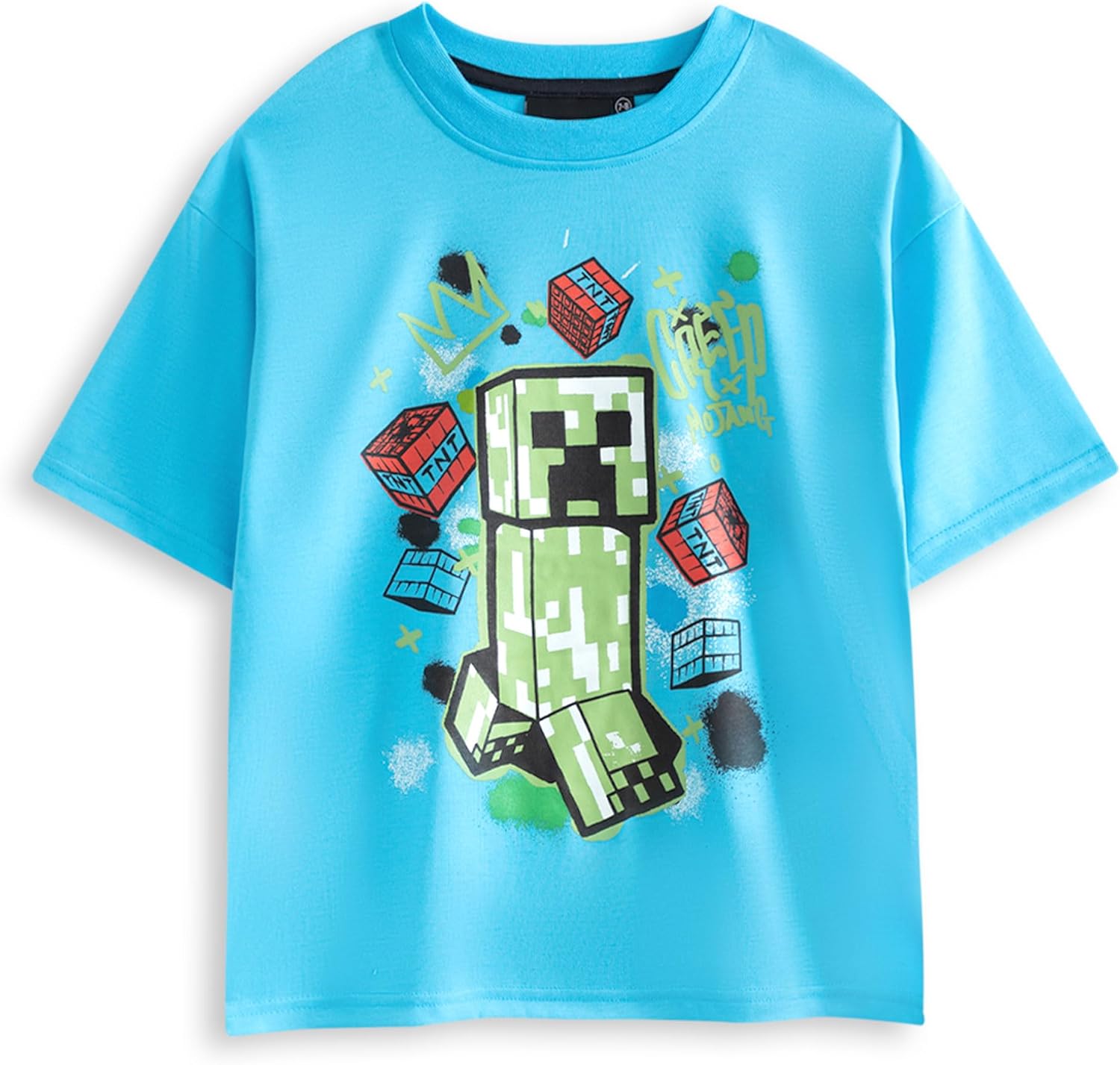 Minecraft Boys 2 Pack Pyjama Set Long OR Short Option | Children Graffiti Print Multi-Pack PJs | Kids Night Bottoms and Tops