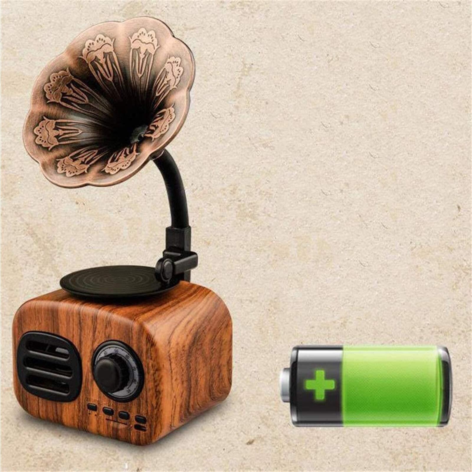 Enceinte Bluetooth - Phonographe Rétro Jukebox Radio Mini Portable Sans Fil Stéréo avec Son HD Bluetooth 4.1 Design Vintage pour Maison et Voyage