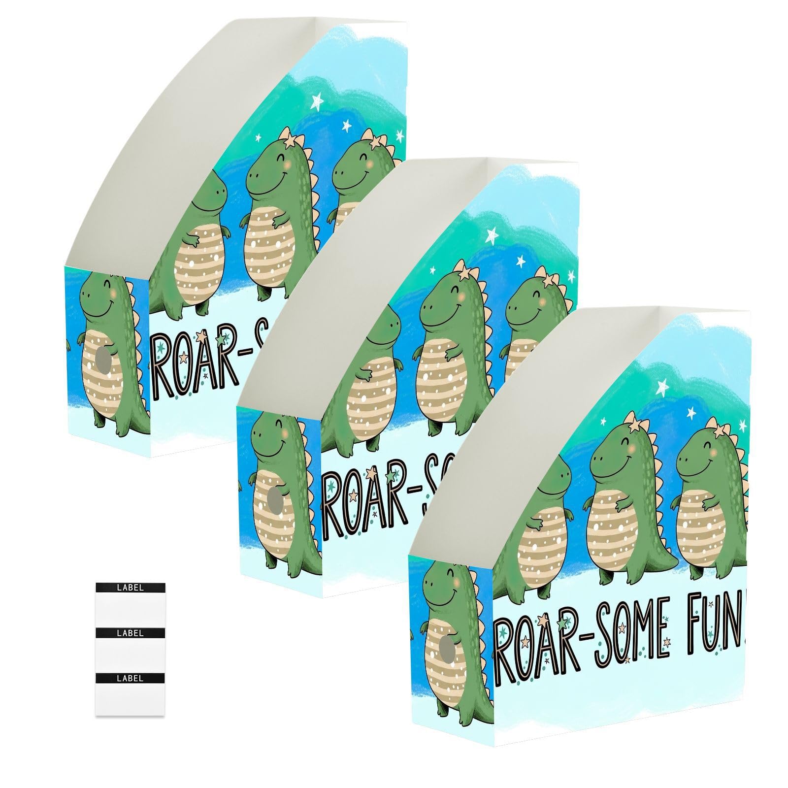 Porte-revues mignon en plastique vert dinosaure