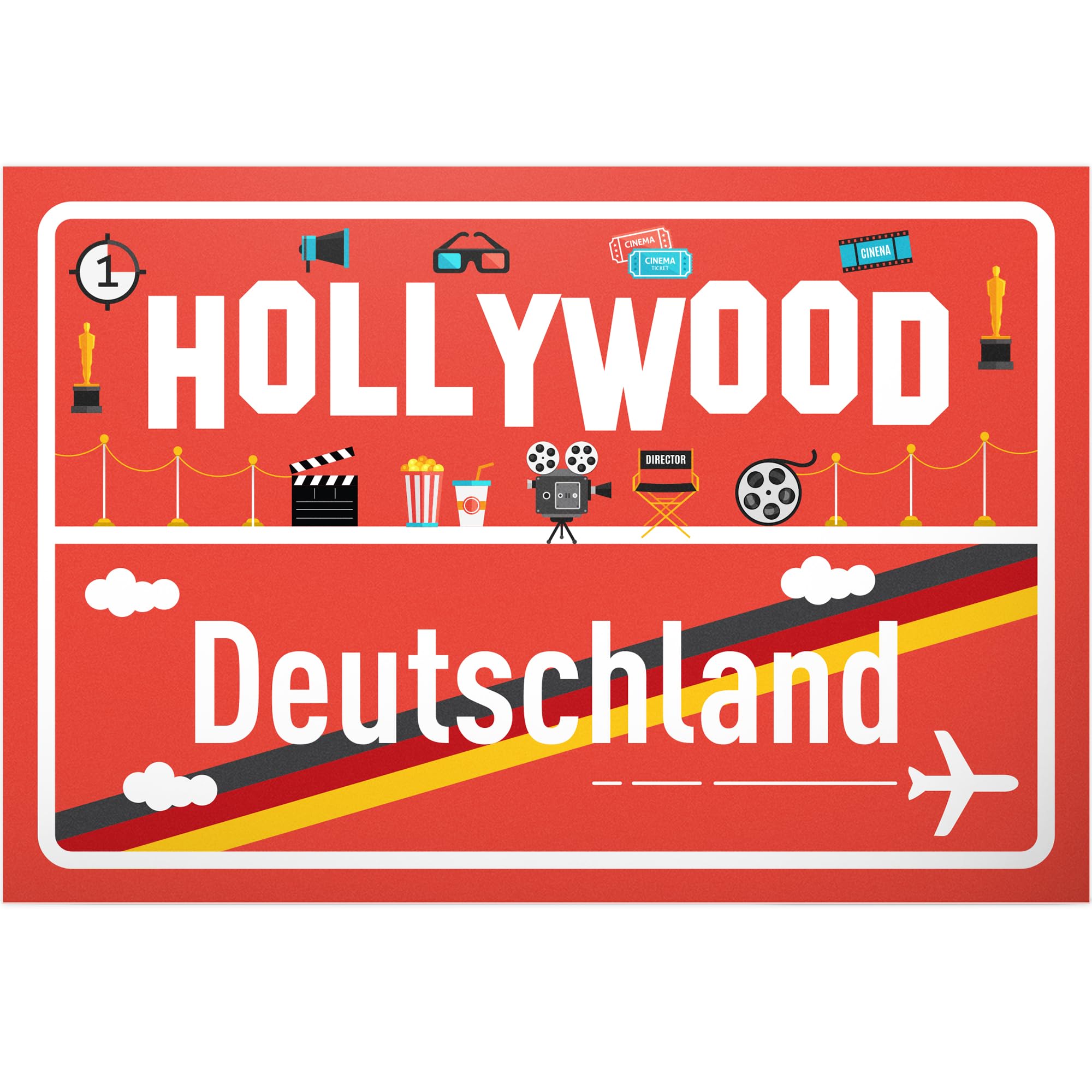 DankeDir! Hollywood Place Sign, Plastic Sign 30 x 20 cm