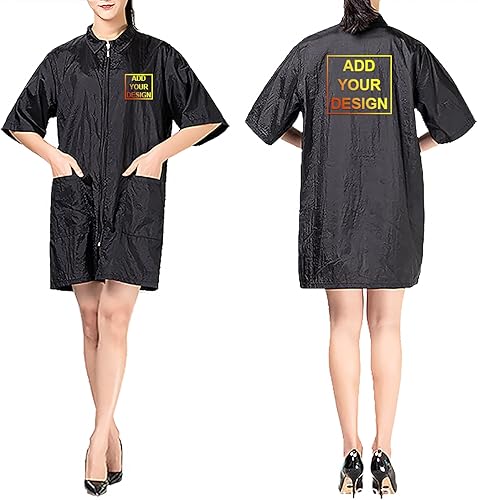 TOPTIE Chaleco de delantal de capa de corte de pelo de protección para el cuidado del cabello, personalizado su marca de texto de imagen de diseño