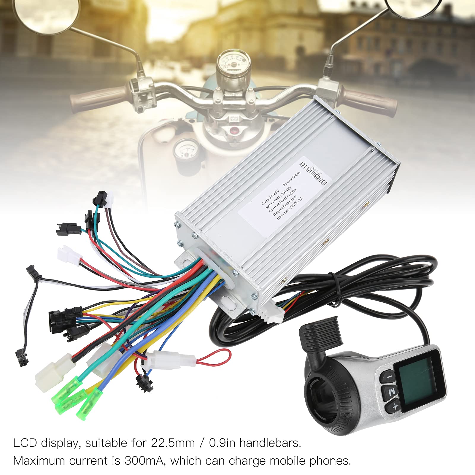 Scootermotorcontroller, 48 V, 500 W, multifunctionele borstelloze motor sinusgolfcontroller, voor elektrische scooter, fiets, kickscooter, fietsen en reserveonderdelen