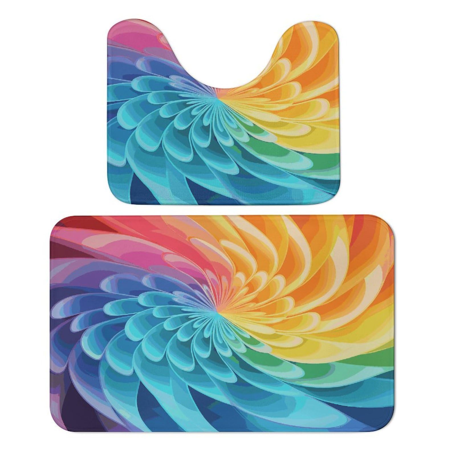 Tapis de sol en velours corail Rainbow Dynamic : lot de 2 pour chambre et bain