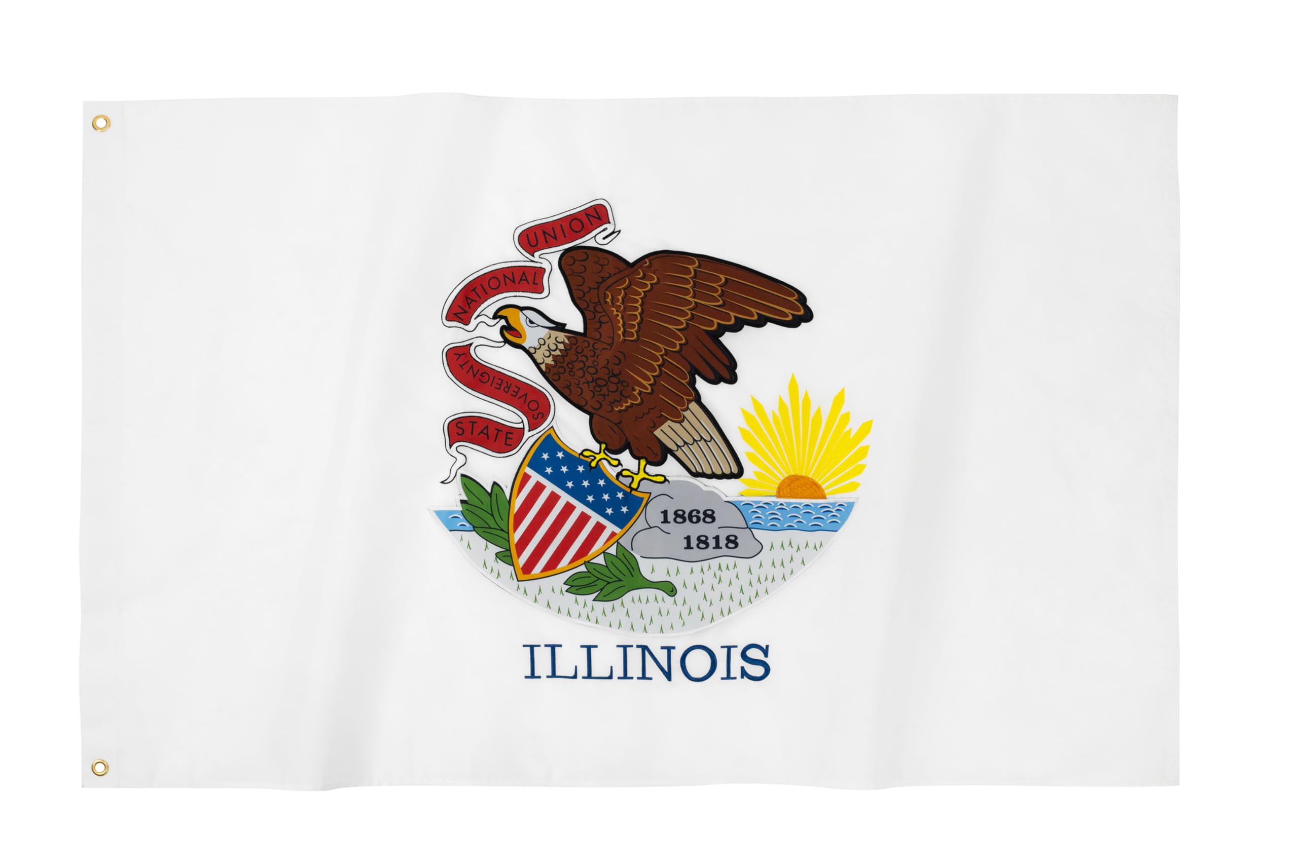 ROTERDON Illinois State Flags 4x6 FT, Embroidered IL State Flag, Outdoor Heavy Duty Illinois Flag with Brass Grommets
