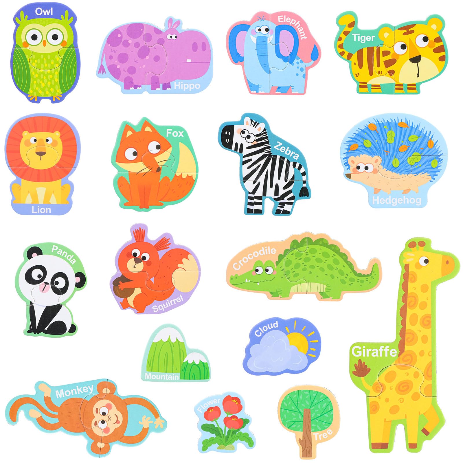 Fridge Magnets for Kids Wild Animal,Cute Vivid Animals Refrigerator Magnets for Kids Soft Back Magnetic Animals for Fridge,Toddler Magnets for Refrigerator (17PCS