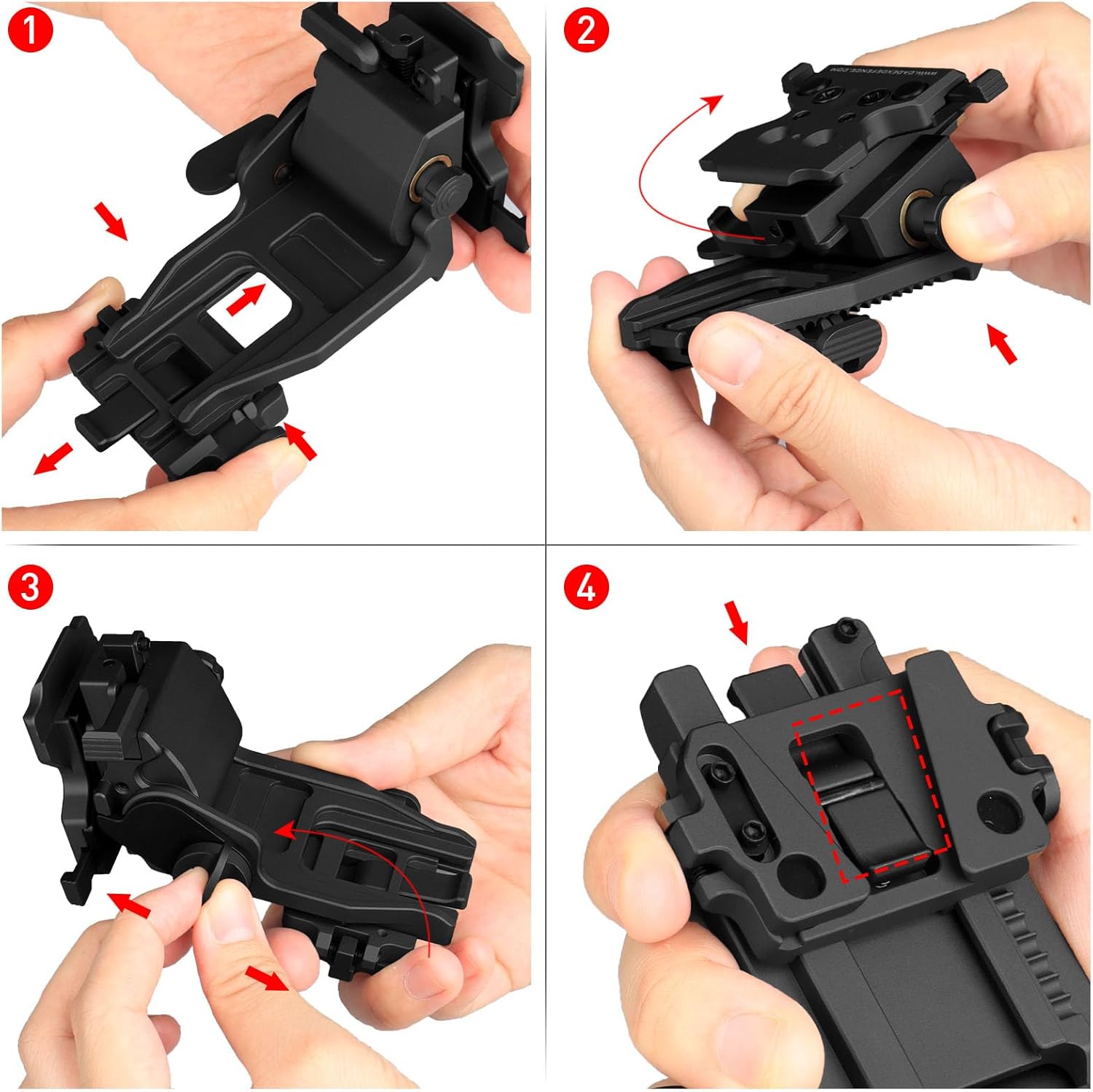 New Metal Night Vision Goggle NVG Bracket, Dovetail Interface Design+ j-arm Mount for Helmet Night Vision fit for PVS 14 (UK Standard Interface)