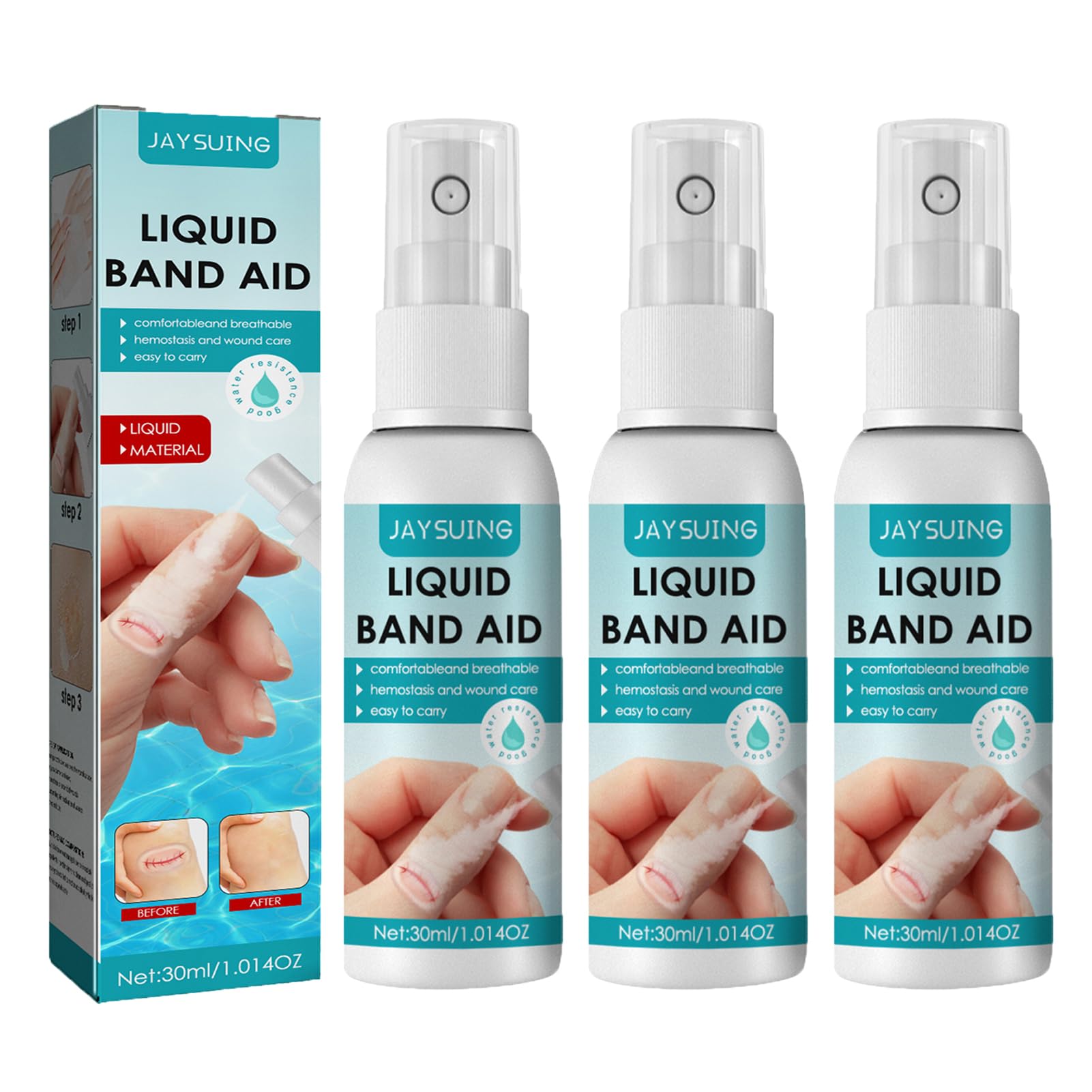 New Skin Liquid Plaster, Wound Spray Waterproof, Liquid Bands Aid Liquid Bandage Spray, Waterproof and Breathable Quick-Dry Skin Glue for Wounds, Liquid Transparent Protective Adhesive Bandage