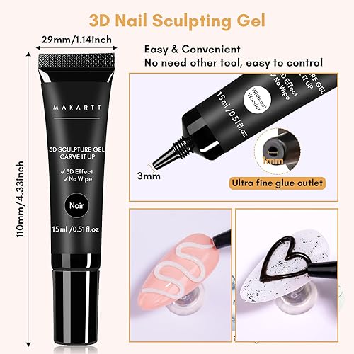 Vista 59 de Makartt Pegamento de uñas de gel: pegamento sólido para uñas a presión, necesita lámpara UV de gel 3D de 0.5 fl oz, herramientas multifuncionales