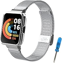 WindRen Compatible Bracelet for Redmi/Xiaomi Watch 2 Lite, Adjustable Stainless Steel Bracelet for Replacement