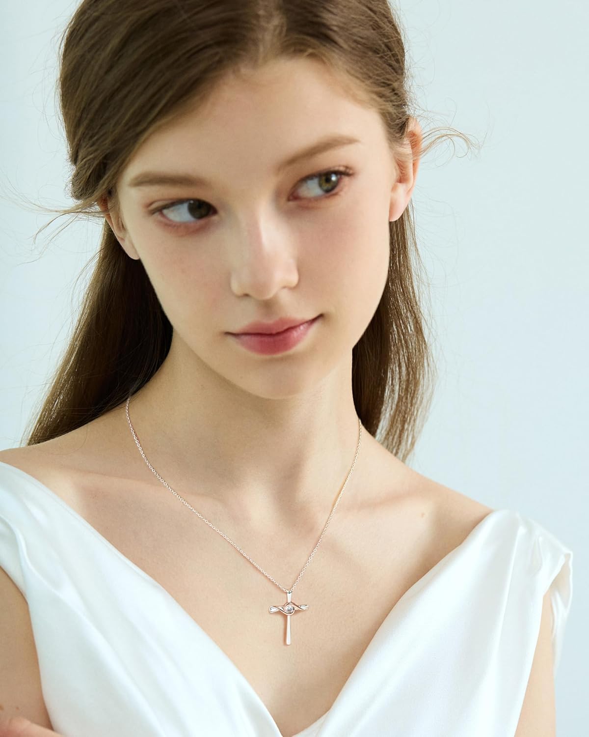 ACECHA Cross Necklace for Women, Dainty Silver Cross Pendant Necklaces, Faith Crucifix Jewelry Gift for Mom Wife for Christmas Birthday - Image 6