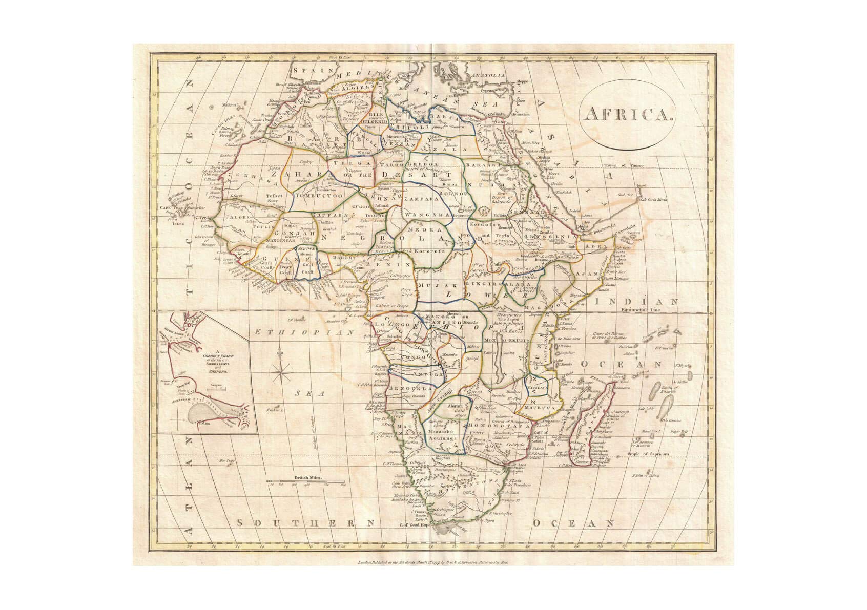 Mapa de África Clement Cruttwell 1799, el regalo ideal para apasionados de la historia