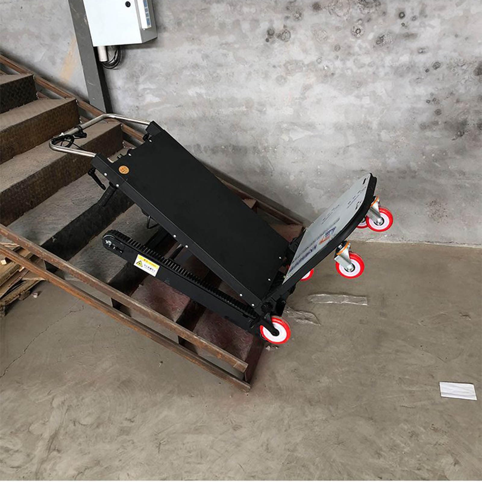 Montascale Elettrico - Carrello Saliscale Automatico Tipo Cingolato, Adatto per Mobili/Logistica/Magazzino,36AH