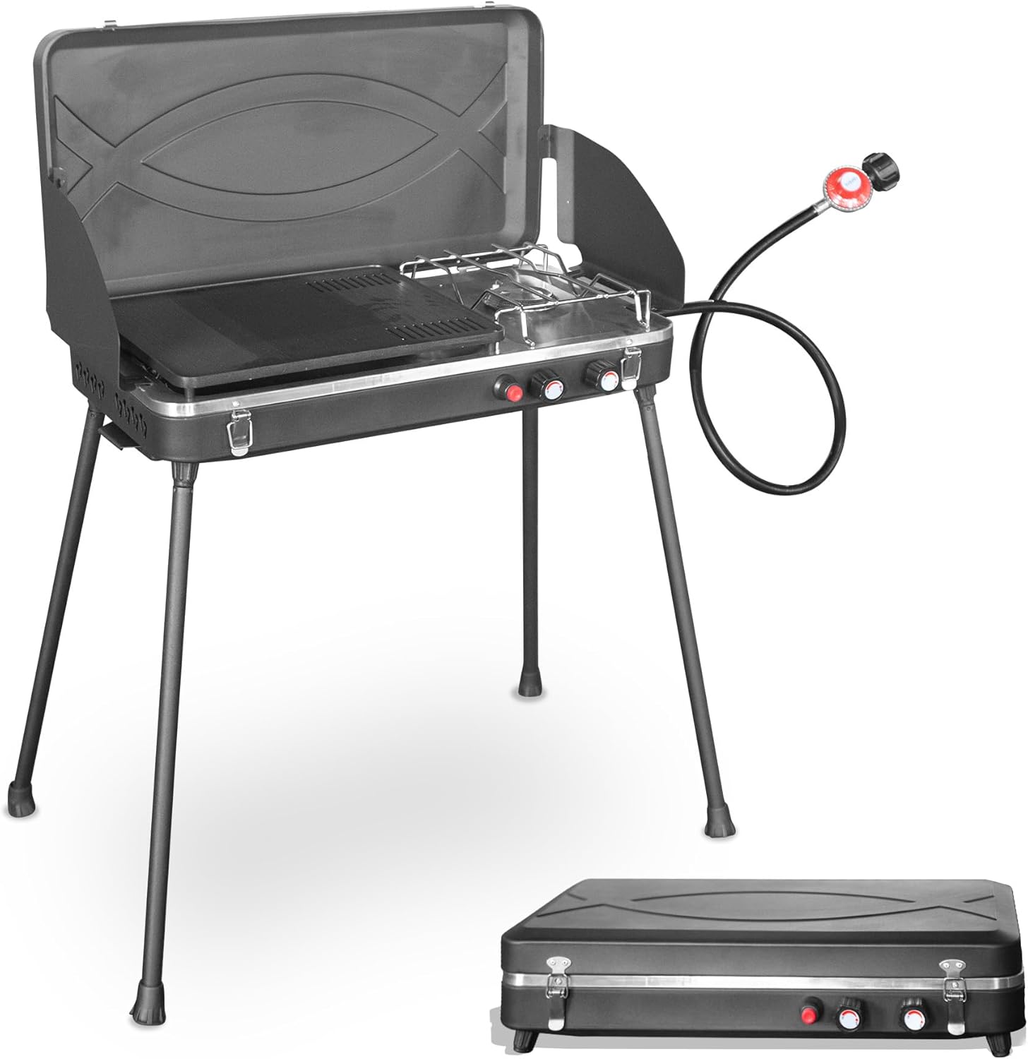 Thunderbay 2-Burner Camping Stove Propane Portable Camp Grill Outdoor Backyard Camping Picnics Grilling Stove