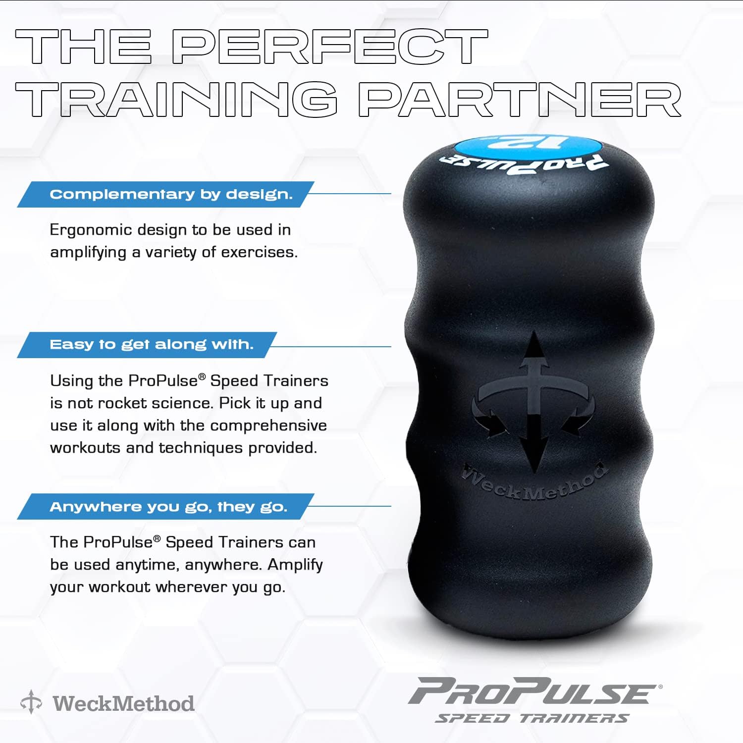 WeckMethod ProPulse® Speed Trainers - Hand Weights for Workout, Running, Walking, Boxing, Physical Therapy, Aerobics, Weight Loss - Agility, Speed Training Equipment for Men and Women