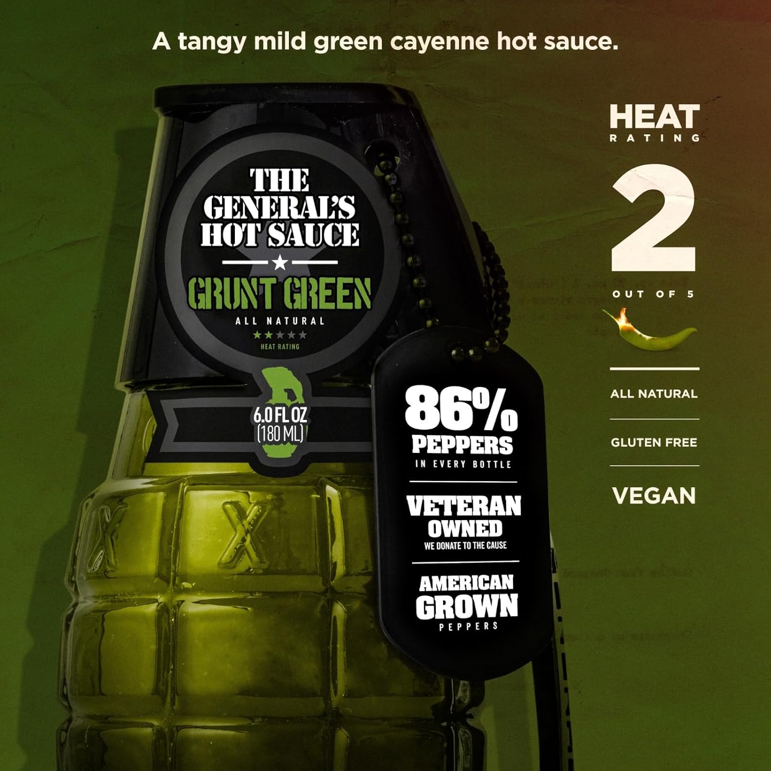 The General’s Hot Sauce Super 6 Hot Sauce Gift Set Variety with 5 Habanero, Cayenne or Jalapeño Pepper Hot Sauces & 1 Hot Maple Syrup - All-Natural, American Grown, Veteran-Owned, 6-Pack (6oz Bottles)