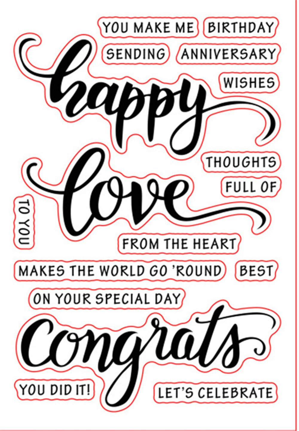 Happy Anniversary Clear Rubber Stamp - Card Making & Scrapbooking