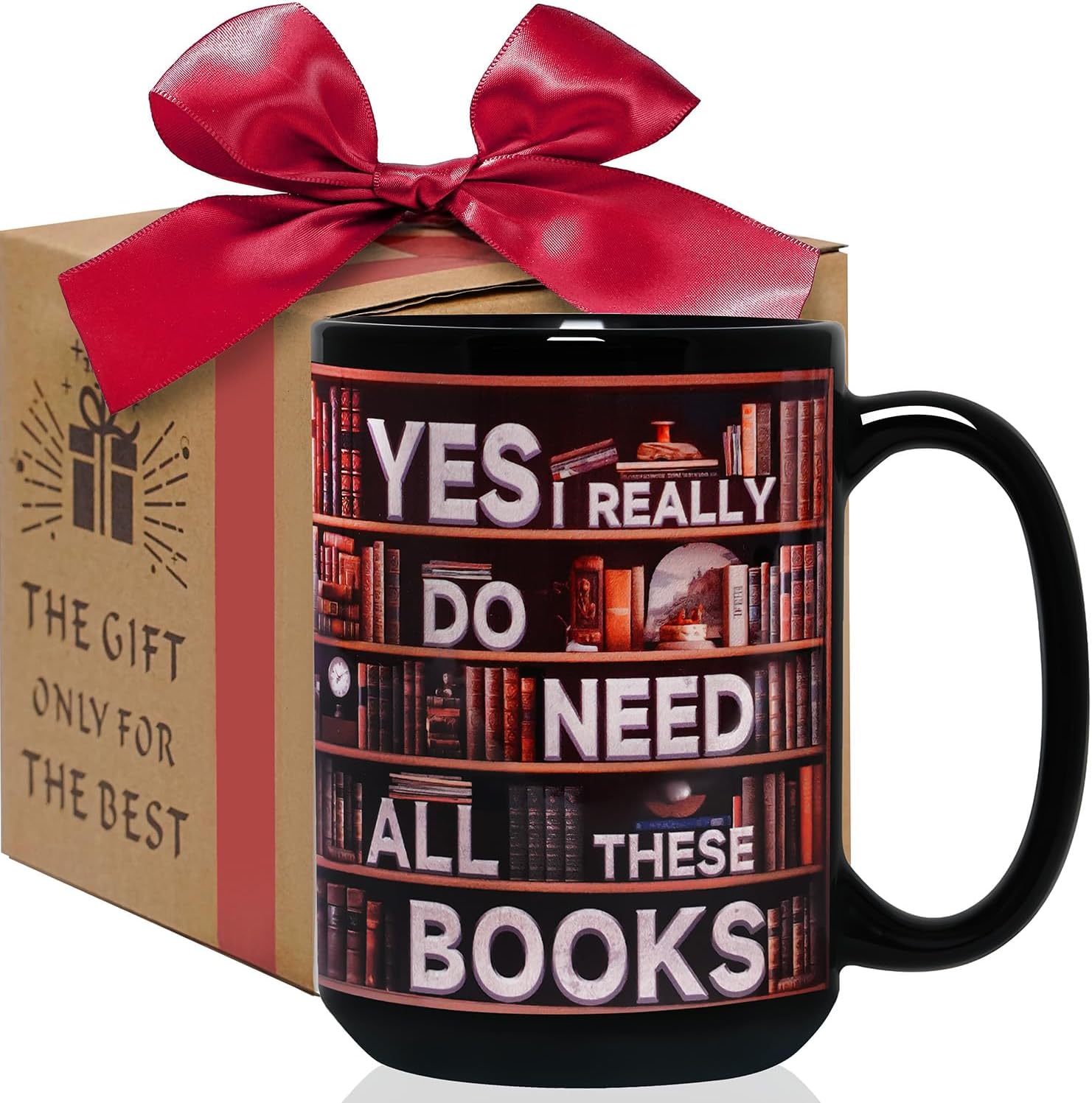 ZWV Book Lover Mug, Yes I Really Do Need All These Books Novelty Coffee