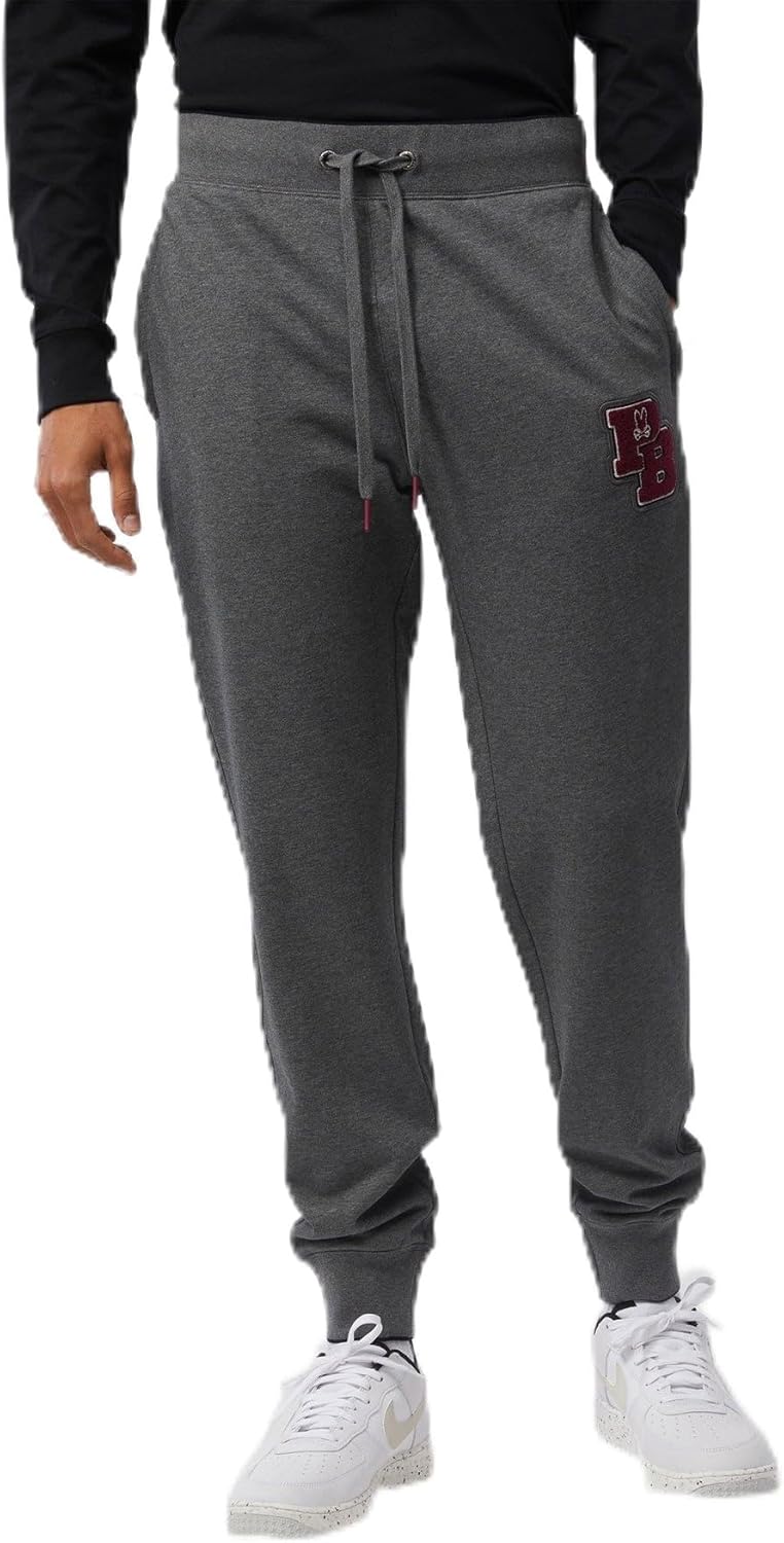 [サイコバニー] メンズ スウェット 上下 セットアップ ロゴプリント 長袖 長ズボン プルオーバー パーカー ジョガー パンツ B