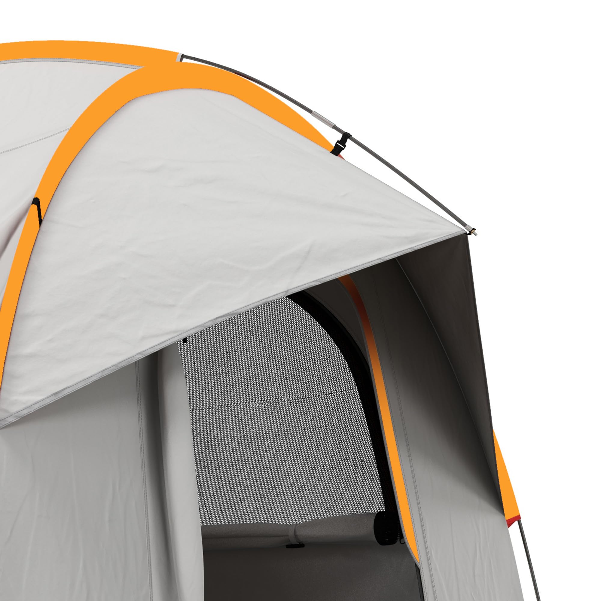 Outsunny Tenda per Auto Impermeabile a 3 Porte con Finestra in Rete, Tenda da Esterno in Poliestere, PE e Fibra di Vetro, 2.4x2.1x2.1m, Grigio e Arancione
