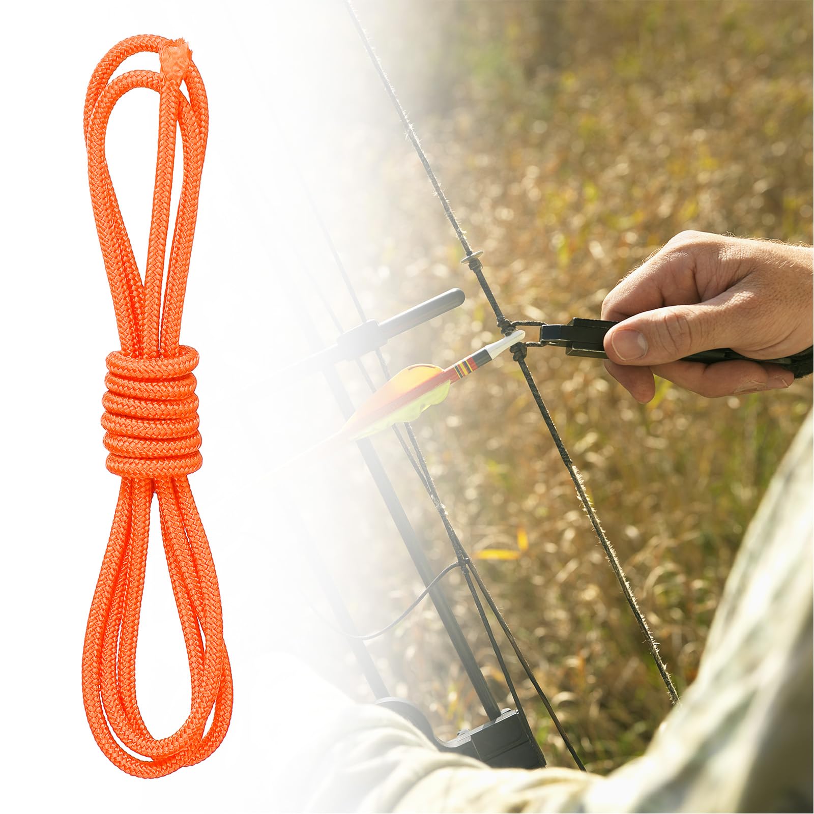 PATIKIL Arco D Loop Corda 2 FT, Arco D Loop Corda Rilascio Materiale Nock Filo Anello Fibbia per Arco Compound, Arancione
