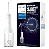 Sonicare Water Flosser Cordless – Rechargeable Power Dental Waterflosser for Teeth&comma; Portable Oral Irrigator with 3 Intensity Settings&comma; 360° Rotating Nozzle – &lpar;White&rpar;