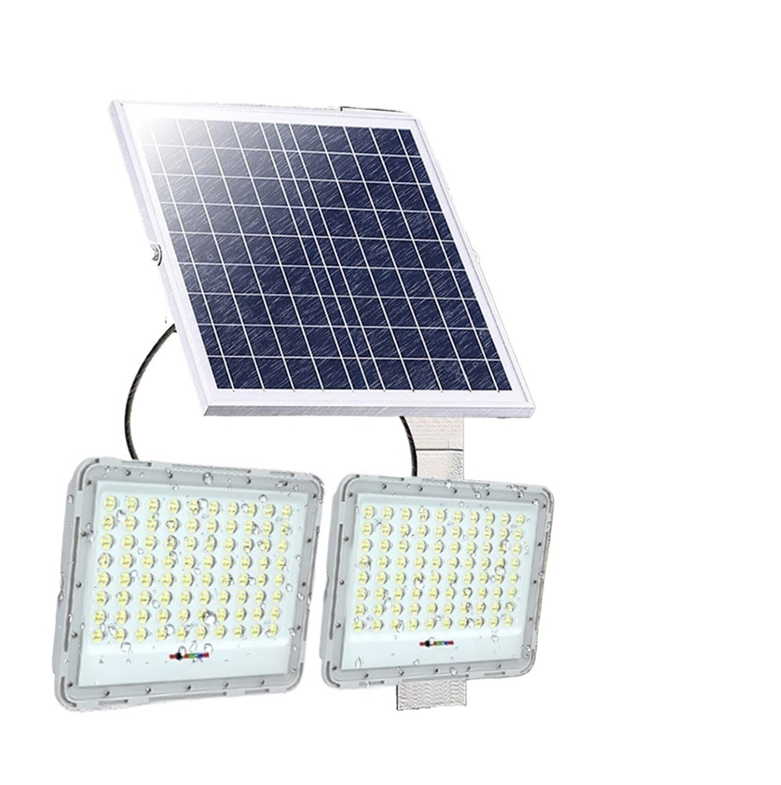 LNHHG Solar Flood Light 2000W 2head Solar Lights Outdoor Garden LED Refletor Buildings Sunlight Waterproof Lamp Spotlight Emerncy Wall Light for Garden Driveway Garage Patio