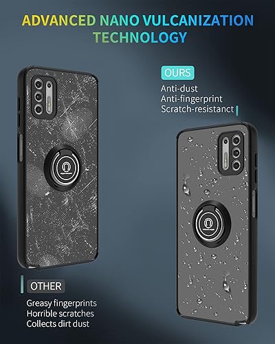 Miniatura 4 de Está especialmente diseñado para Motorola Moto G Stylus 2021 antihuellas, soporte de anillo giratorio de 360 integrado sólido y duradero, funda
