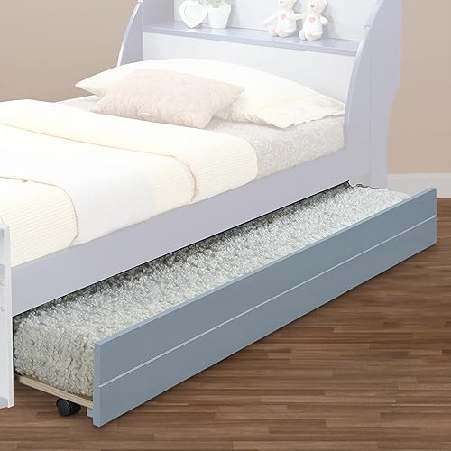 Miniatura 2 de Benjara, cama nido de madera de transición gris con ruedas giratorias