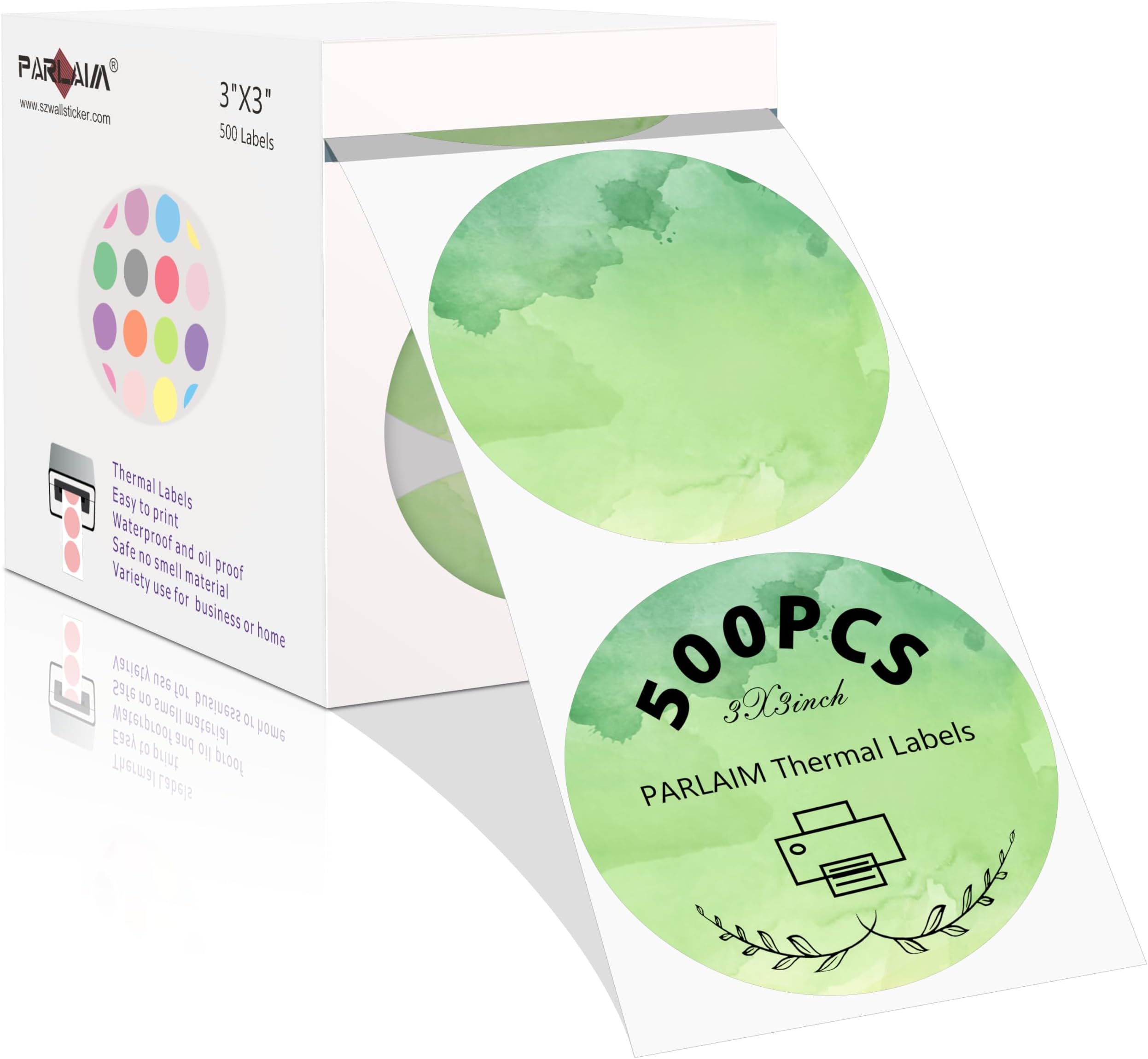 Direct Thermal Labels Stickers Heart Watercolor Small