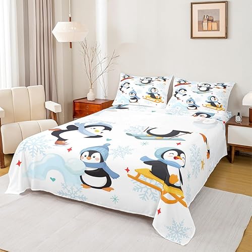 Miniatura 7 de Juego de sábanas con diseño de animales de dibujos animados, tamaño Queen, juego de ropa de cama de zarigüeya (1 ajustada, 1 plana, 2 fundas de