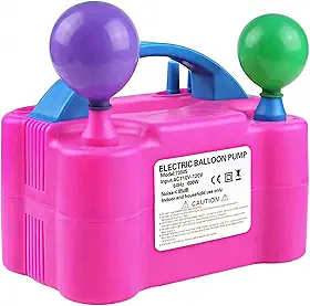 Inflador de Balões Elétrico 110/ 220V, Bomba de Encher Balão Profissional Portátil 600W, Máquina de Encher Bexiga com Bico Duplo para Decoração de Festas, Arcos, Festas, Aniversários e Eventos