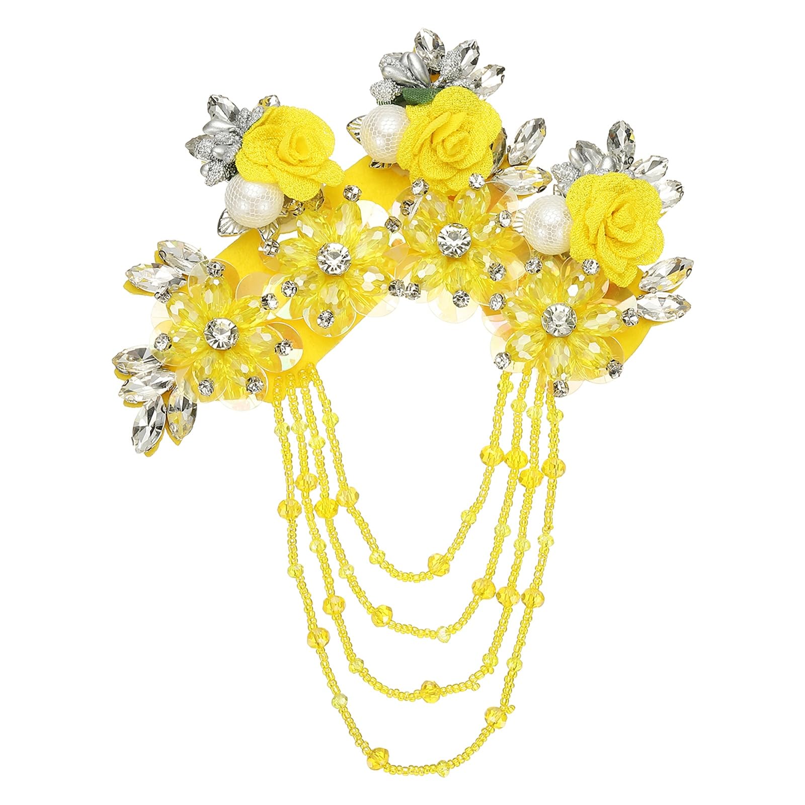 Fleurs en strass pour illuminer une robe de mariée lors d'un mariage ensoleillé