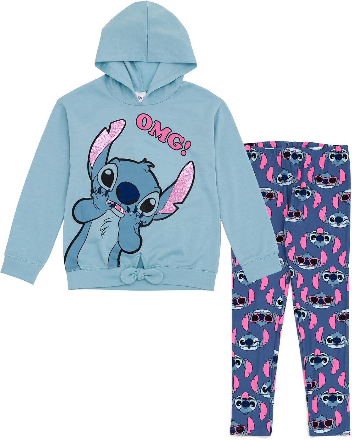 Disney Encanto Isabela Luisa Mirabel Sequin Pullover Fleece Hoodie and Leggings Outfit Set Little Kid to Big Kid