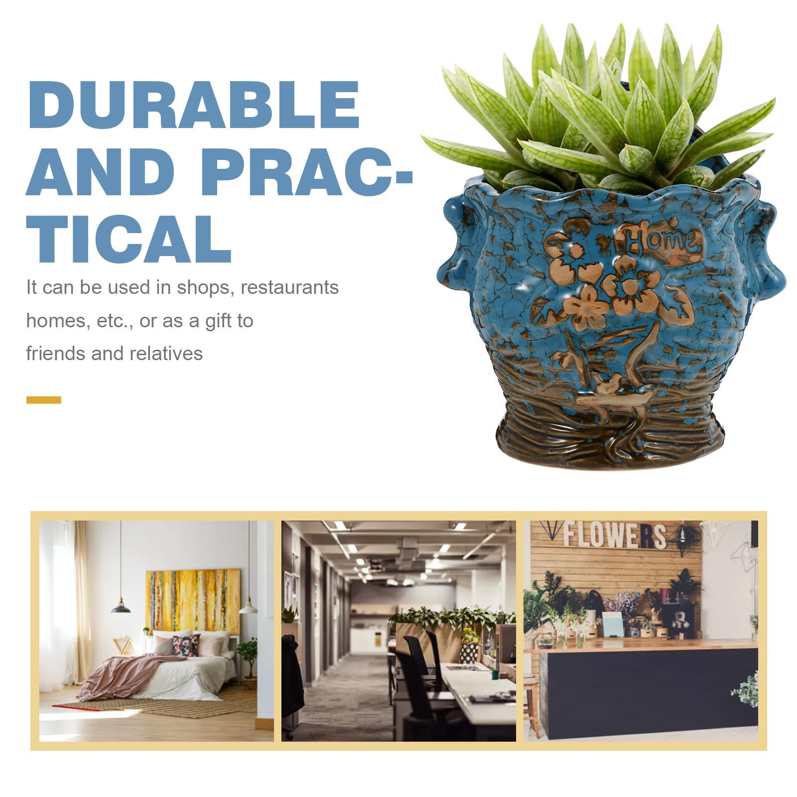 Maceta de Cerámica Colgante en Pared para Suculentas y Bonsái Práctica y Decorativa para Espacios Interiores y Jardines Pequeños