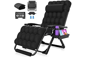 Luxury Oversized Zero Gravity Lounge Chair w/Removable Cushion & Headrest