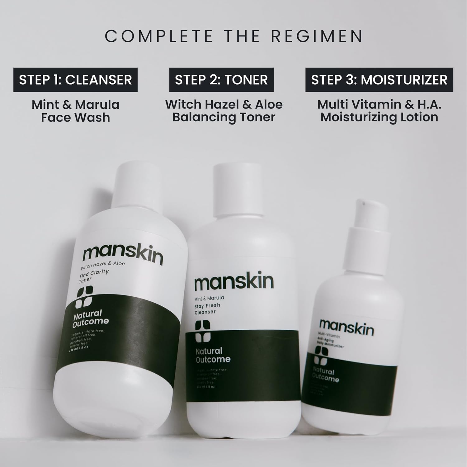 natural outcome Man Skin Moisturizer | Men's Face Cream Moisturizer | Anti Aging Daily face kit, Cleanser, Toner and Moisturizer (4 Oz) - Image 6