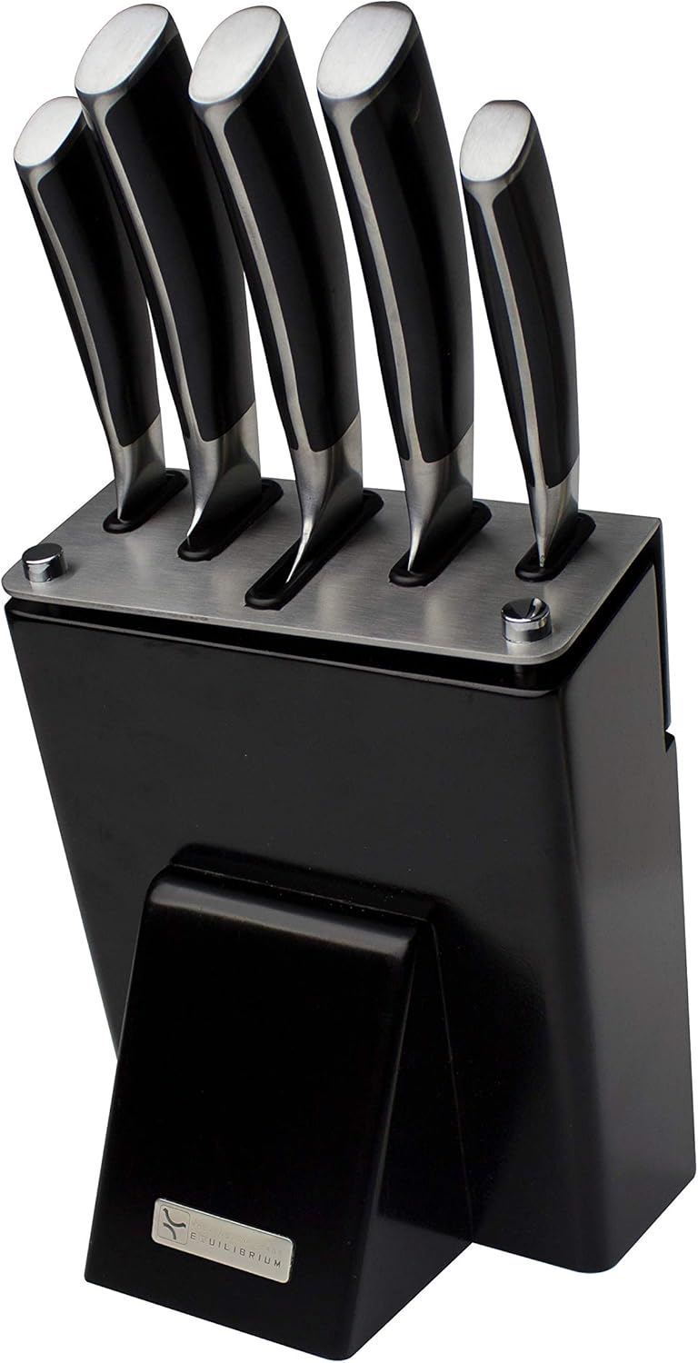 Rockingham Forge Equilibrium 6 Piece Stainless Steel Knife Block Set