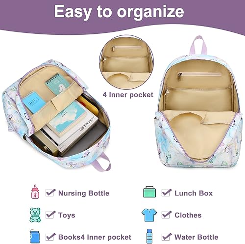 Miniatura 3 de BTOOP Mochila infantil para niñas y niños, bolsa escolar de jardín de infantes con lonchera preescolar para estudiantes de primaria