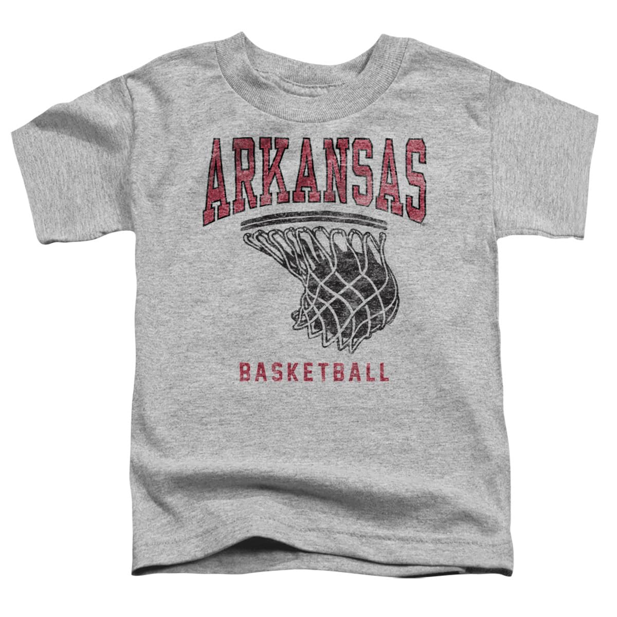 LOGOVISION University of Arkansas Basketball Hoop Kids T Shirt (3) for Toddler Boys and Girls, Athletic Heather