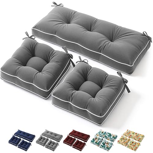 Heavy Duty Outdoor Wicker Chair Cushions 3 Pieces Set with