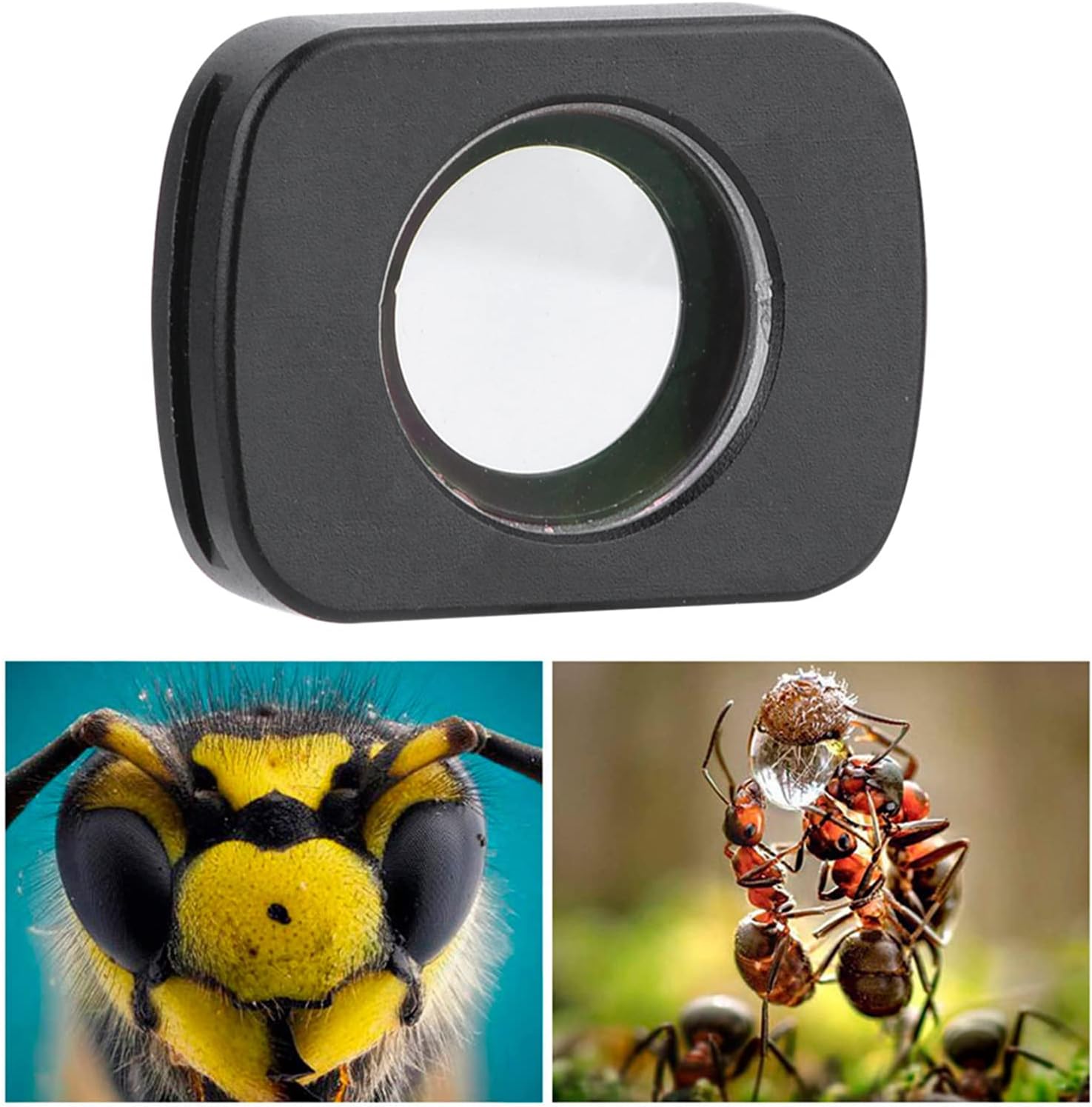 Set of 3 Filters for Osmo Pocket Camera Lens, Micro Wide Angle Filter Len, 10X Micro Filter Len, Fisheye Filter Len, Optical Glass
