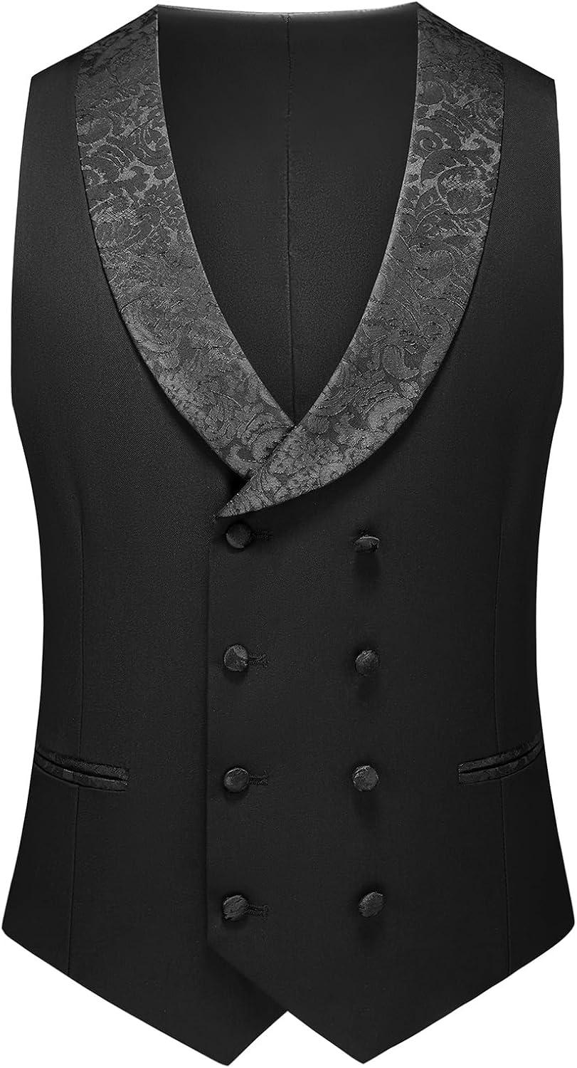 Rogers & Morris Tuxedo Suits for Men Solid Black 4 Piece Regular Fit Formal Set