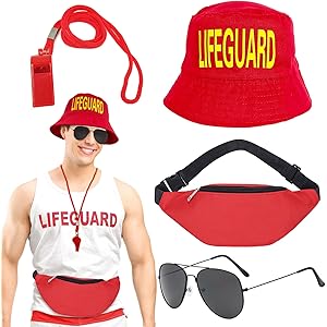 Costume Carnevale Rppiup Pezzi Lifeguard Set, Costumi Costume