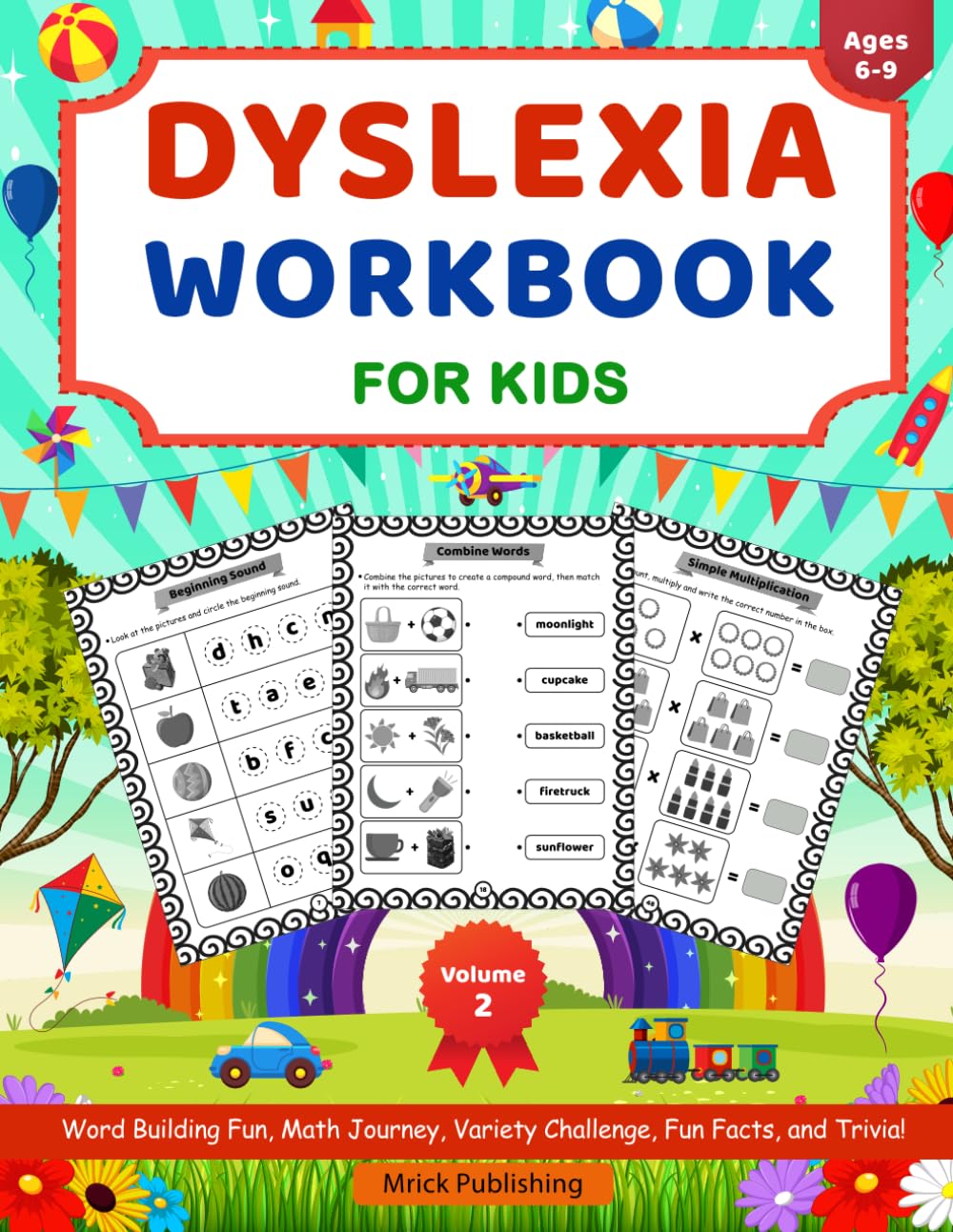 Dyslexia Workbook for Kids: Fun Activities to Improve Reading, Writing & Math Skills - Volume 2