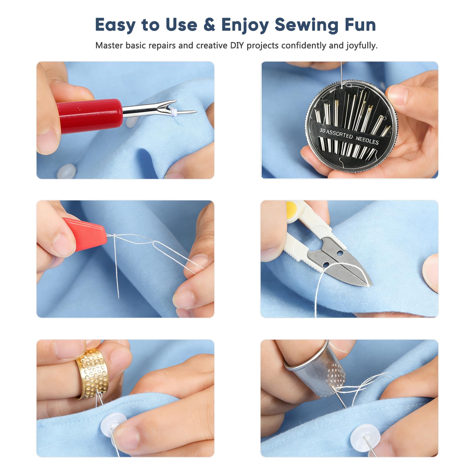 AMOIGEE Sewing Kit - 230pcs for Beginners -7 AMOIGEE Sewing Kit - 230pcs for Beginners -7