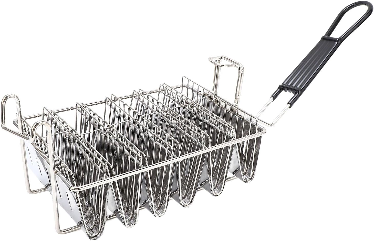 6 s Fryer Taco Holder Basket, V Sd less Steel Tortilla Fryer Basket, Detachable Handle Dishwa Taco r for Home Restaur