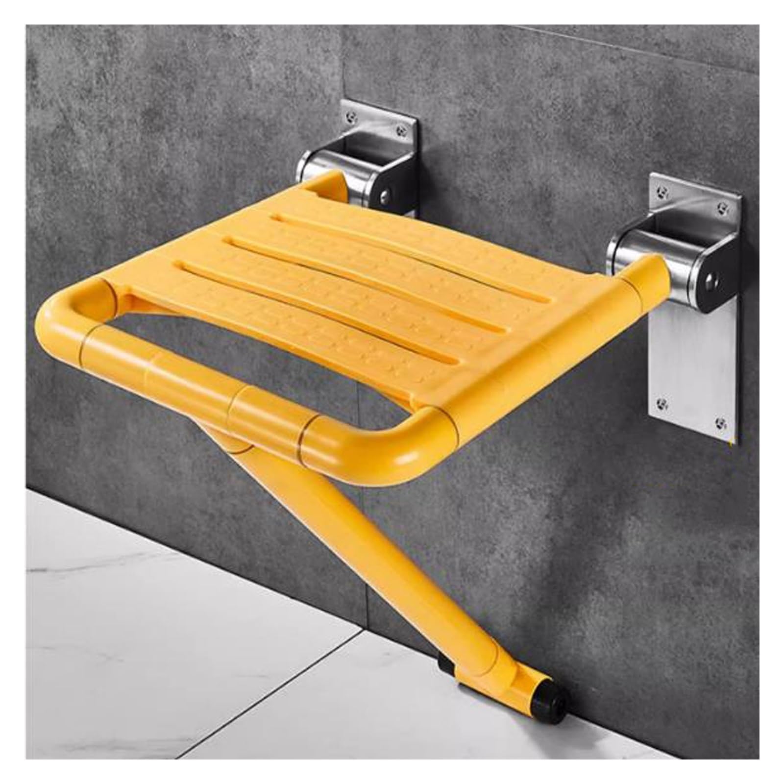 Asiento de baño Asiento de Ducha Plegable Banco, Taburete Plegable de Montaje en Pared Taburete de baño Asiento de Ducha Plegable, con Soporte de Acero Inoxidable