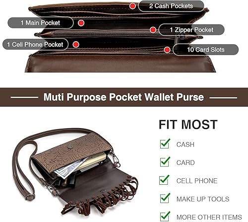 Miniatura 6 de Bolsos cruzados pequeños para mujer, bolso cruzado con flecos, bolso de hombro con borlas, cartera de concho turquesa