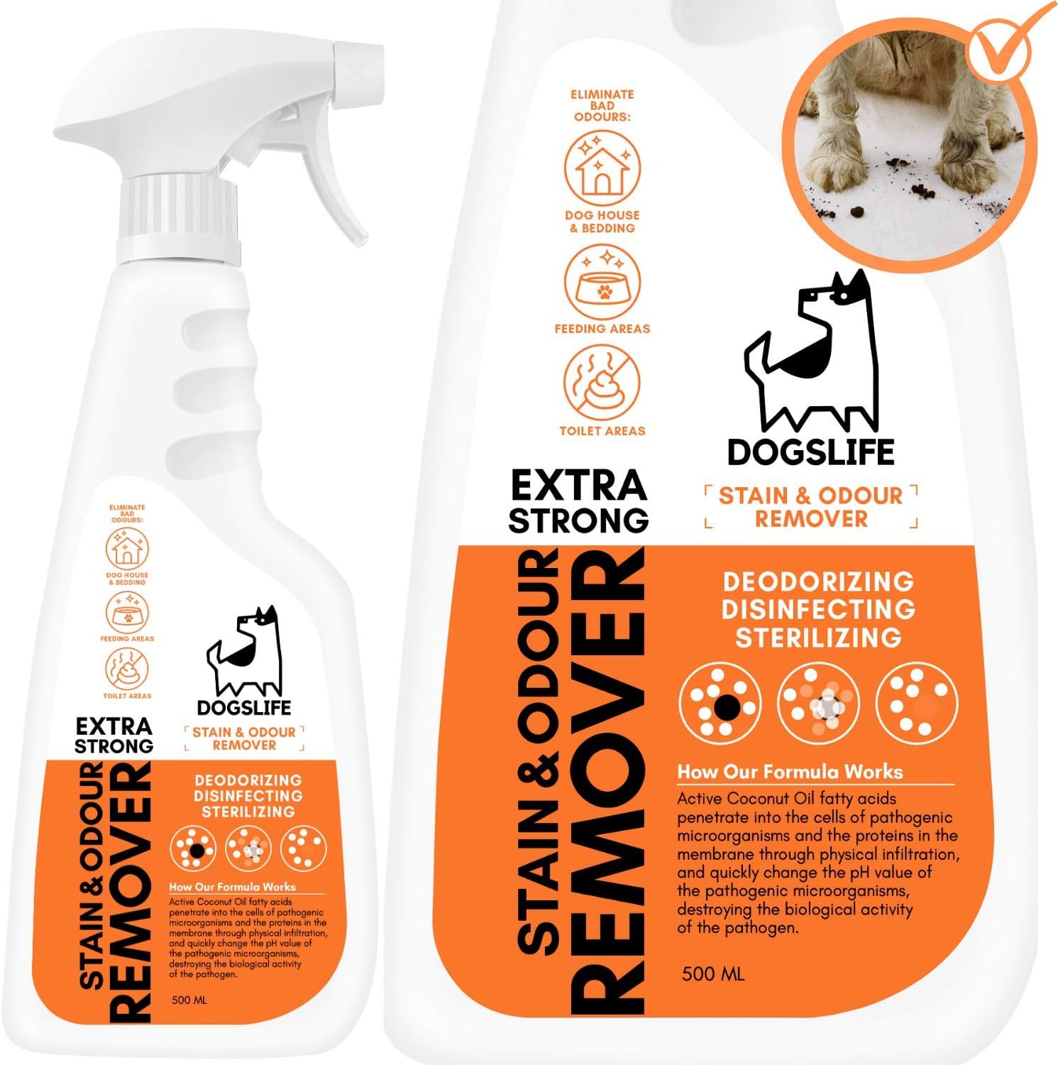 Dog Odour & Stain Remover 2IN1 Urine Stain & Smell Eliminator