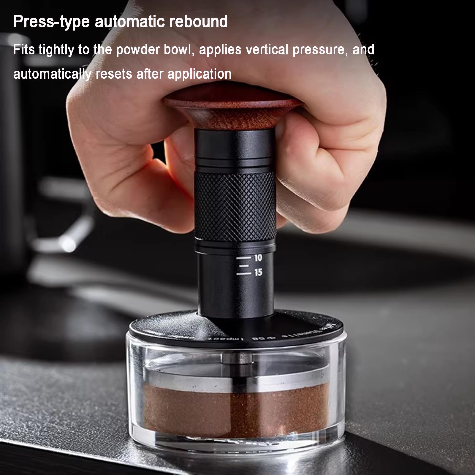Juego de prensón de café, herramienta WDT, distribuidor de café para portafiltro de 58 mm, con resorte, diseño de gravedad, accesorios esenciales para cafeteras baristas